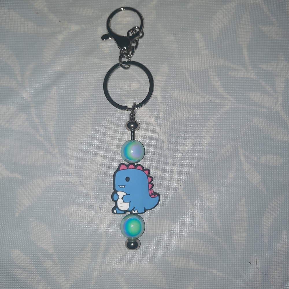 Blue Dinosaur Keychain